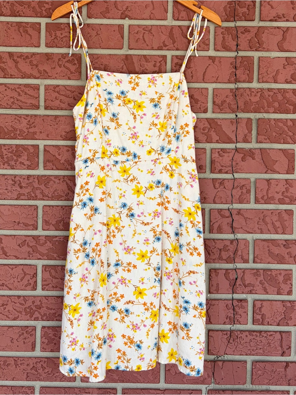 Old Navy Cream Sundress with Yellow, Blue & Pink Floral Print